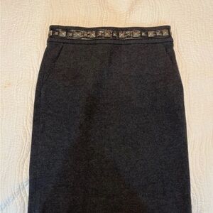 Tory Burch Charcoal Studded Pencil Skirt